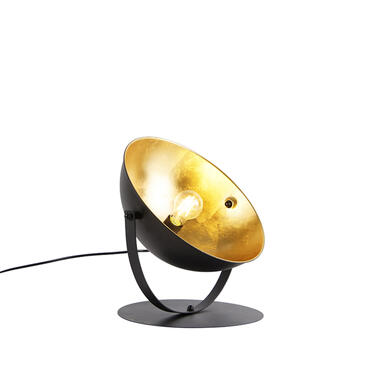 QAZQA IndustriÃ«le tafellamp zwart met goud 39,2 cm verstelbaar - Magnax product