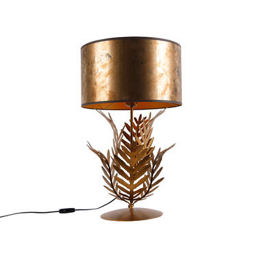 QAZQA Vintage tafellamp goud met bronzen kap - Botanica product