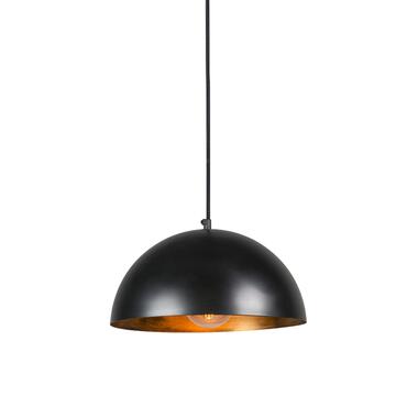 QAZQA IndustriÃ«le hanglamp zwart met goud 35 cm - Magna Eco product