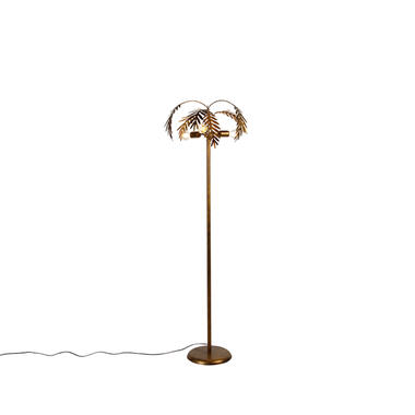QAZQA Vintage vloerlamp goud 3-lichts - Botanica product