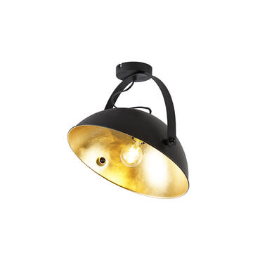 QAZQA IndustriÃ«le plafondlamp zwart met goud verstelbaar - Magnax product