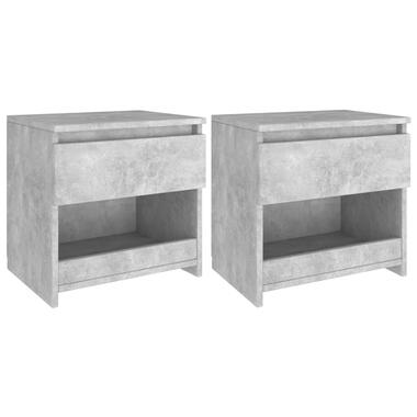 vidaXL Nachtkastjes 2 st 40x30x39 cm bewerkt hout betongrijs product