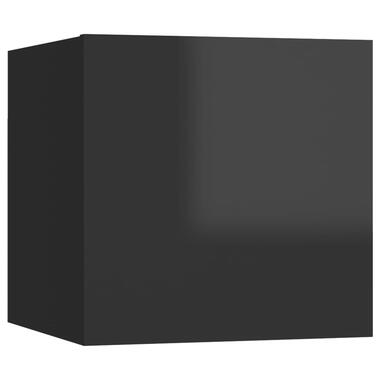 vidaXL Nachtkastje 30,5x30x30 cm spaanplaat hoogglans zwart product