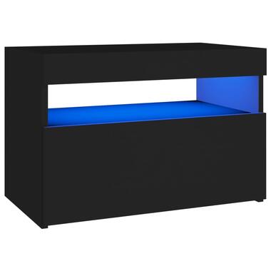 vidaXL Nachtkastje met LED-verlichting 60x35x40 cm bewerkt hout zwart product