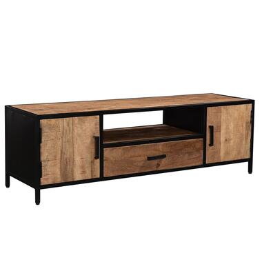 Livingfurn - TV Meubel Sturdy 160 cm - Mangohout / Gecoat Staal product