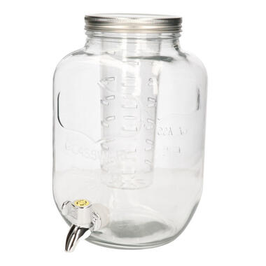 Drankdispenser - 4 liter - glas/metaal - 18 x 31 cm product