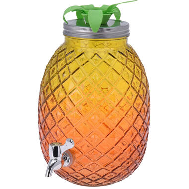 Drankdispenser - geel - glas/kunststof - 4,7 liter - ananas product