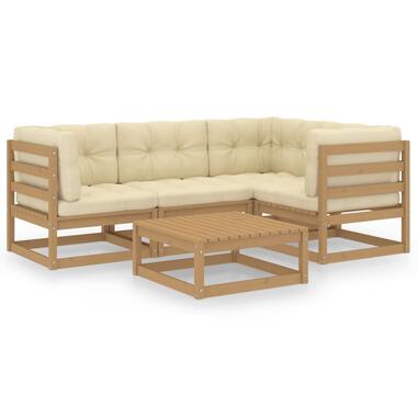 vidaXL 5-delige Loungeset met kussens massief grenenhout product