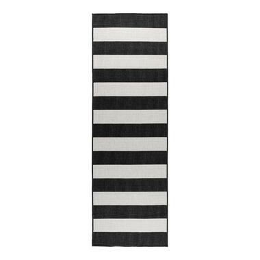 Buiten loper - Balkonkleed Stripes - Zwart/Wit - dubbelzijdig - EVA Interior... product