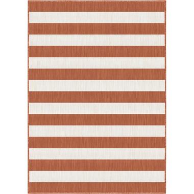 EVA Interior Buitenkleed Stripes roest/wit dubbelzijdig - 160 x 230 cm product