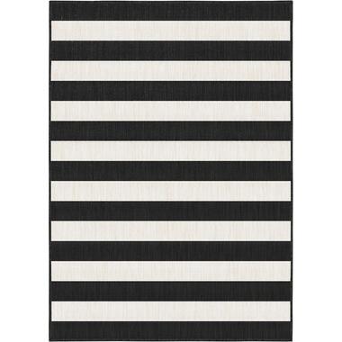 Eva Interior Buitenkleed Stripes zwart/wit dubbelzijdig - 160 x 230 cm product