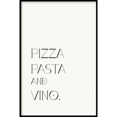Walljar - Pizza Pasta And Vino - Poster met lijst / 30 x 45 cm product