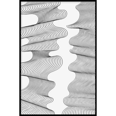 Walljar - Abstract Line Art IV - Poster met lijst / 30 x 45 cm product