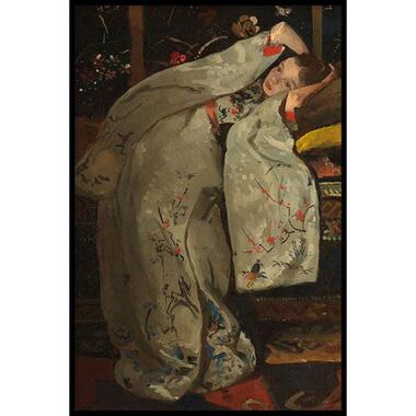 Walljar - Breitner - Meisje in witte kimono - Poster met lijst / 70 x 100 cm product