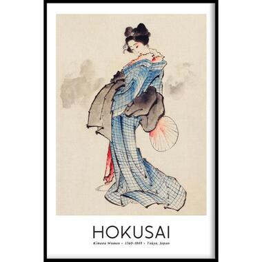 Walljar - Katsushika Hokusai - Woman - Poster met lijst / 40 x 60 cm product