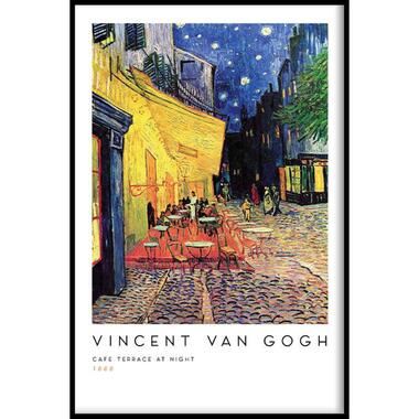 Walljar - Vincent van Gogh - Caféterras Bij Nacht - Poster met lijst / 20 x 30 product
