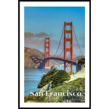 Walljar - San Fransisco Brug - Poster met lijst / 50 x 70 cm product