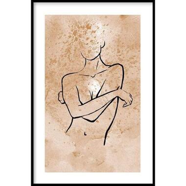 Walljar - Feminine Line Art - Poster met lijst / 20 x 30 cm product