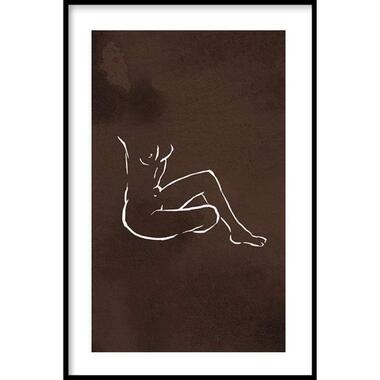 Walljar - Pose Line Art - Poster met lijst / 20 x 30 cm product