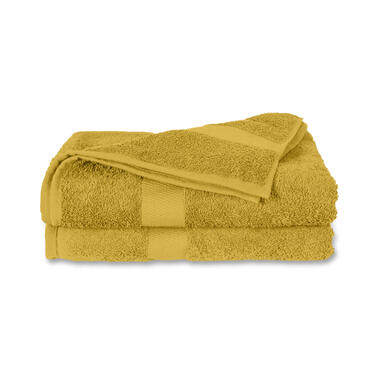 Twentse Damast Handdoekenset 2 stuks - Geel - 50x100 product