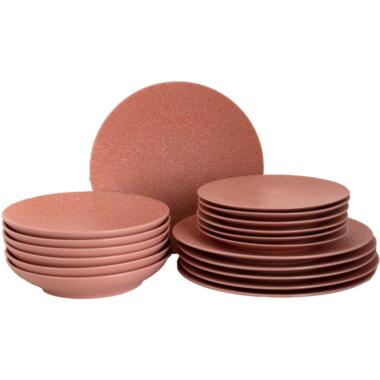Palmer Bordenset Cubical Stoneware 6-persoons 18-delig Roze product