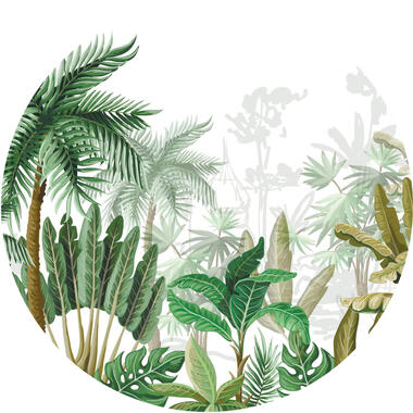 Sanders & Sanders zelfklevende behangcirkel - tropische jungle bladeren product