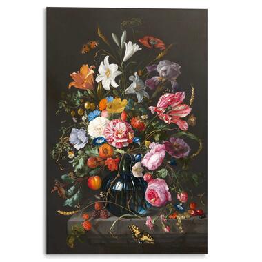 Glasschilderij Vaas met bloemen 120x80 cm Bont Acryl product
