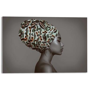 Glasschilderij Afrikaanse Vrouw 80x120 cm Bruin Acryl product