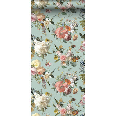 ESTAhome behang - vintage bloemen - vergrijsd groen - 50 x 900 cm - 139366 product