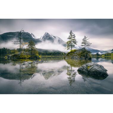 Sanders & Sanders fotobehang - berglandschap - grijs, groen en wit product