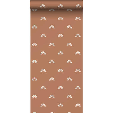 ESTAhome behang - regenboogjes - terracotta en wit - 50 x 900 cm - 139384 product