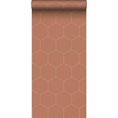 ESTAhome behang - hexagon - terracotta - 0,53 x 10,05 m - 139376 product