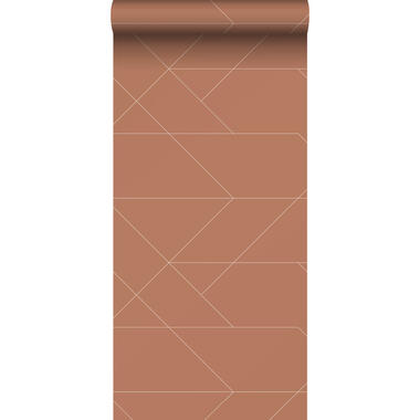 ESTAhome behang - grafische lijnen - terracotta - 0,53 x 10,05 m - 139373 product