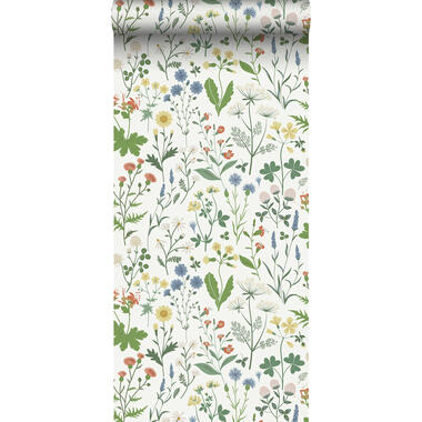 ESTAhome behang - veldbloemen - multicolor op wit - 0,53 x 10,05 m - 139390 product