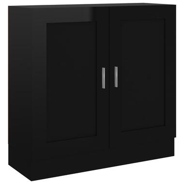 vidaXL Boekenkast 82,5x30,5x80 cm spaanplaat hoogglans zwart product