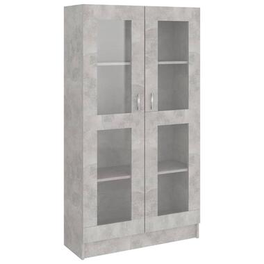 vidaXL Vitrinekast 82,5x30,5x150 cm spaanplaat betongrijs product