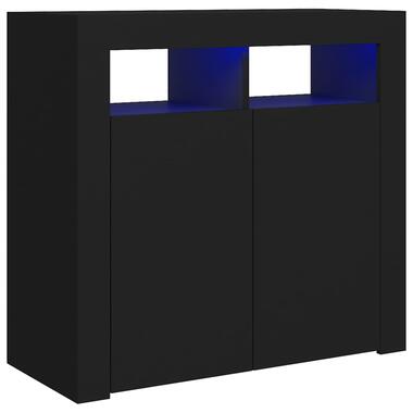 vidaXL Dressoir met LED-verlichting 80x35x75 cm zwart product