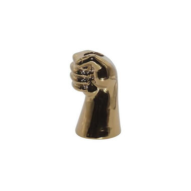 Items Vaas - gouden hand - aardewerk - L11 x B10 x H21 cm product