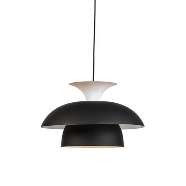 QAZQA Moderne ronde hanglamp zwart met wit 3-laags - Titus product