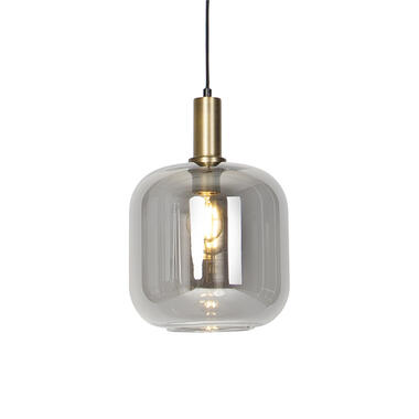 QAZQA Design hanglamp zwart met goud met smoke glas - Zuzanna product