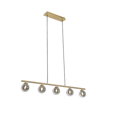 QAZQA Moderne hanglamp goud 100 cm 5-lichts met smoke glas - Athens product