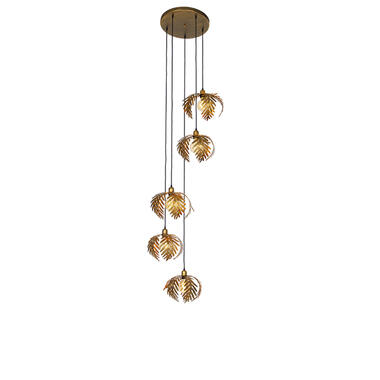 QAZQA Vintage hanglamp goud 5-lichts - Botanica product