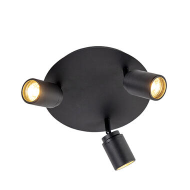 QAZQA Moderne badkamer spot zwart 3-lichts IP44 - Ducha product