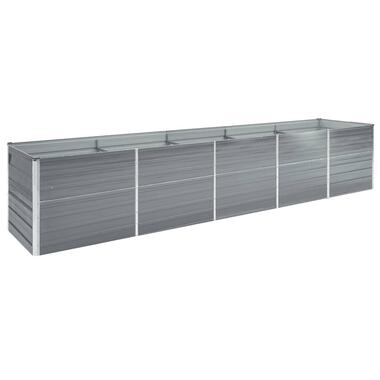 vidaXL Plantenbak verhoogd 400x80x45 cm gegalvaniseerd staal grijs product