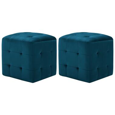 vidaXL Nachtkastjes 2 st 30x30x30 cm fluweel blauw product