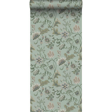 ESTAhome behang - vintage bloemen - celadon groen - 0.53 x 10.05 m - 139413 product