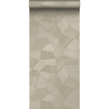Verbazingwekkend bod Vermindering Origin Wallcoverings eco-texture vliesbehang - grafisch 3D motief - kaki  grijs | Leen Bakker
