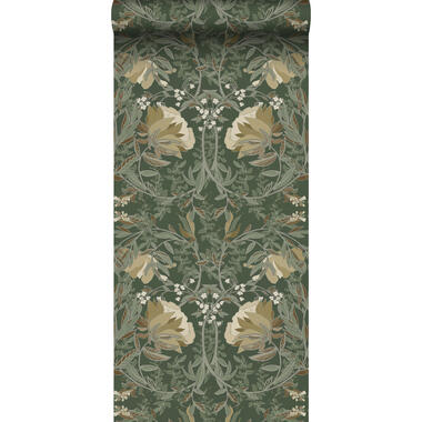 ESTAhome behang - vintage bloemen in art nouveau stijl - donkergroen product