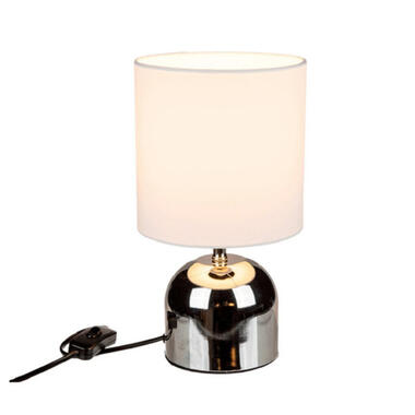 Bureaulamp - wit - kunststof/metaal - met lampenkap - E14 - 26 cm product