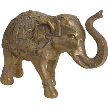 Tuinbeeld - olifant - goudkleurig - vorst en UV bestendig - 36 cm product